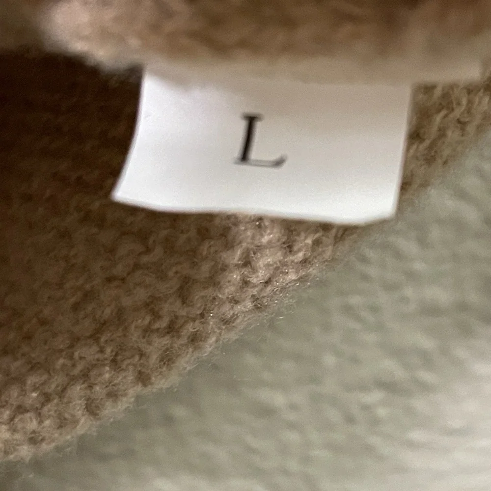 Ruffle Sweater Brown Quarter Button Up Details Cozy Cabin‎ Warm Women's Sz L